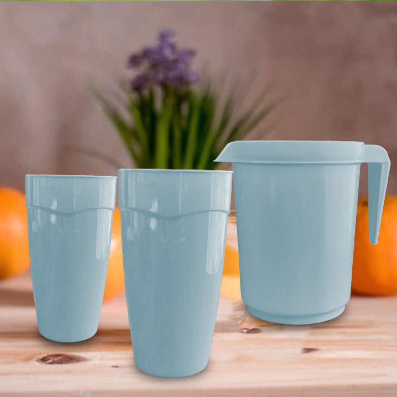 Jarra Cores + 2 Vasos Celeste Cielo PLASTIMART S.A.