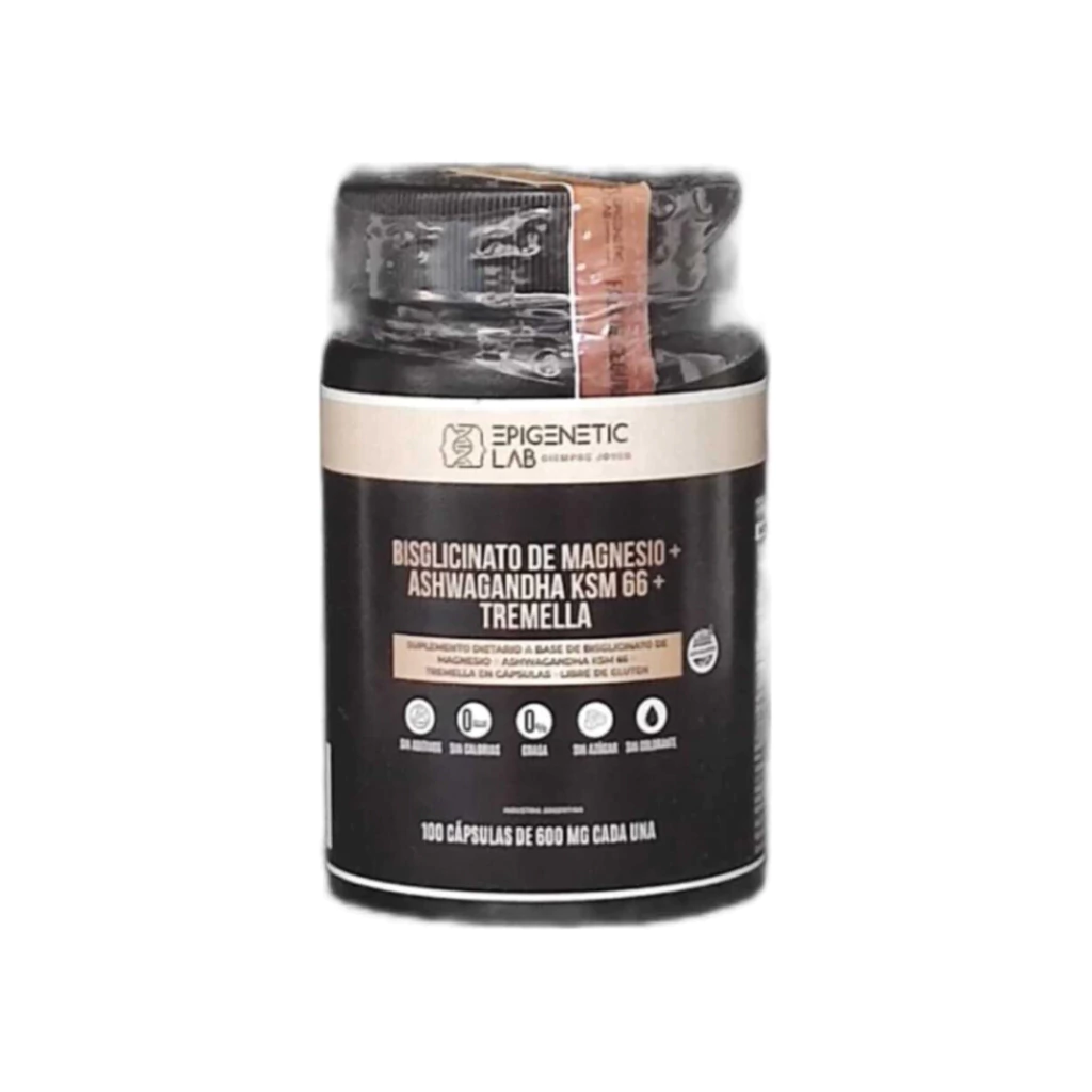 Bisglicinato de Magnesio + Ashawagandha + Tremella x 100 capsulas sin tacc