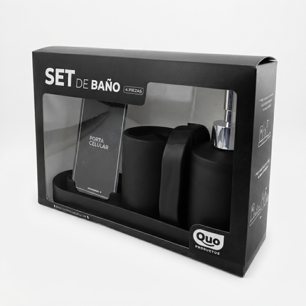SET DE BAÑO 4 PIEZAS B&N