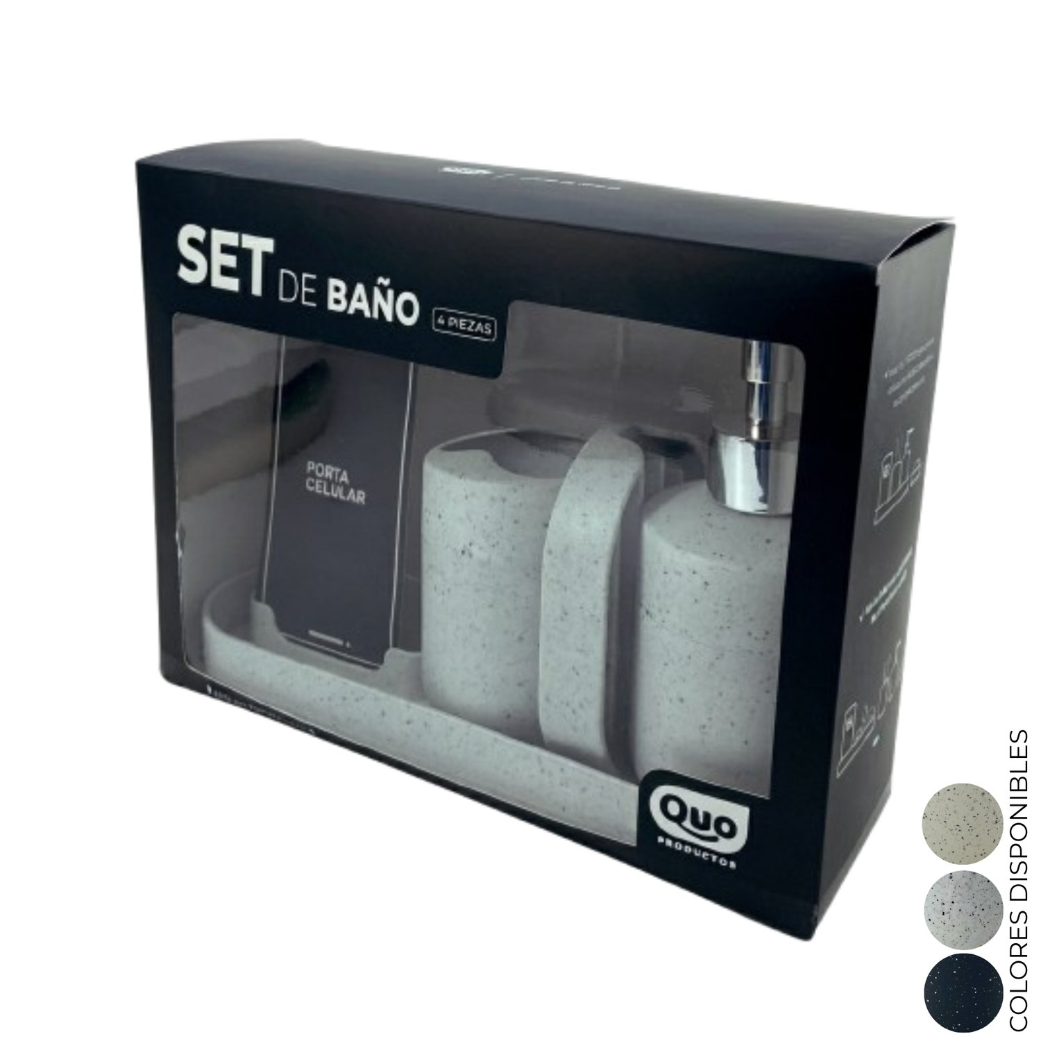 SET DE BAÑO 4 PIEZAS STONE