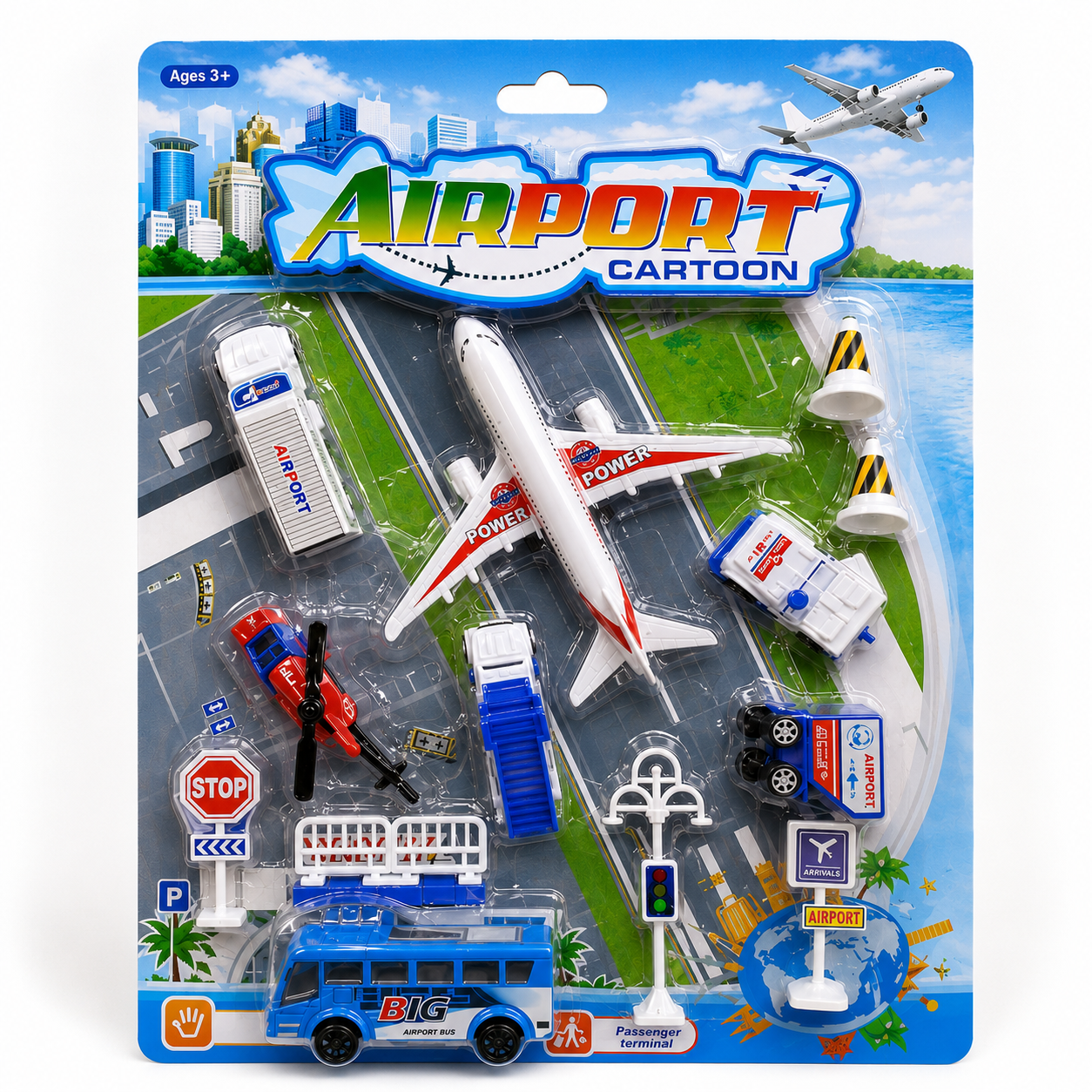       Set Aeropuerto con Avión y Accesorios