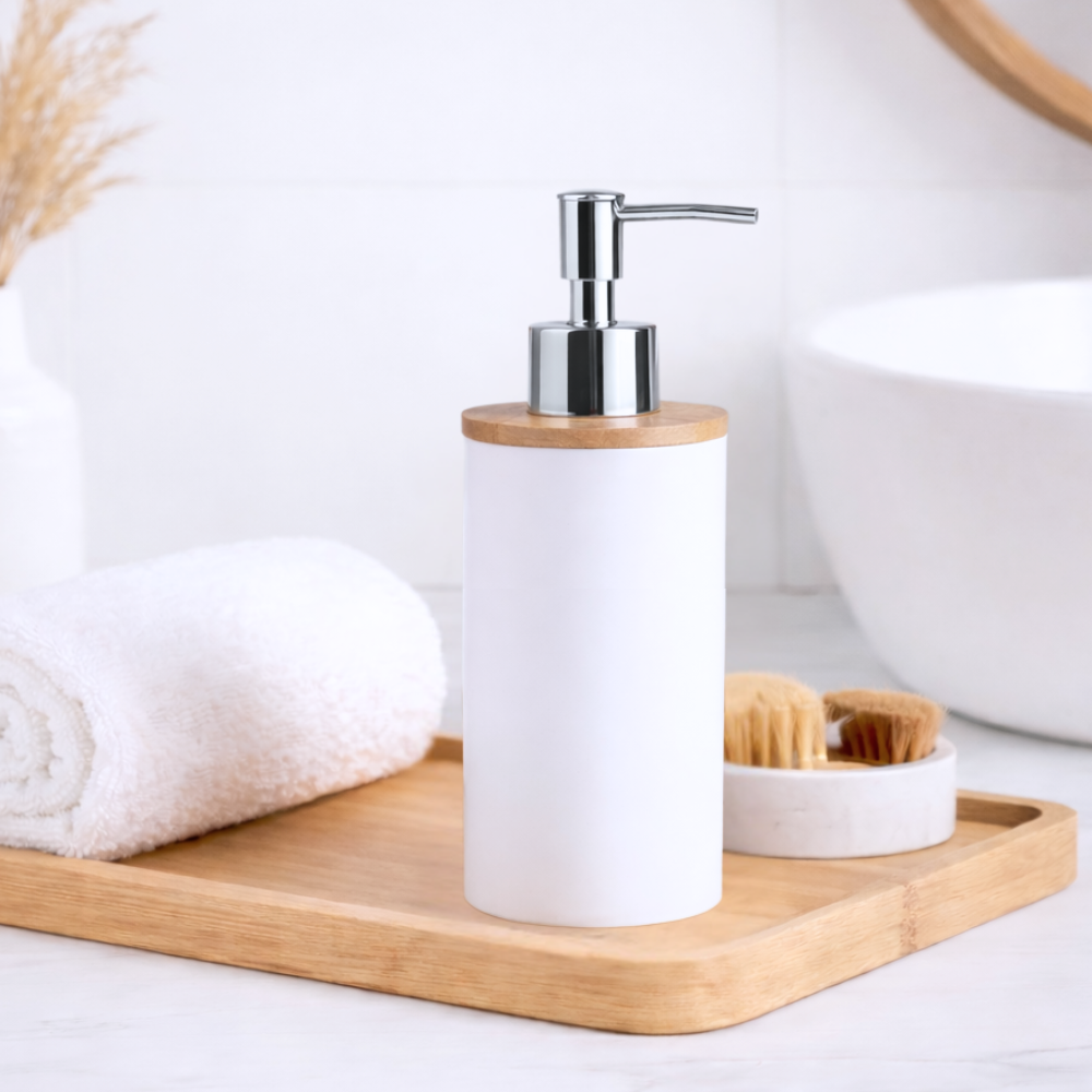 DISPENSER DE BAÑO PLASTICO BLANCO