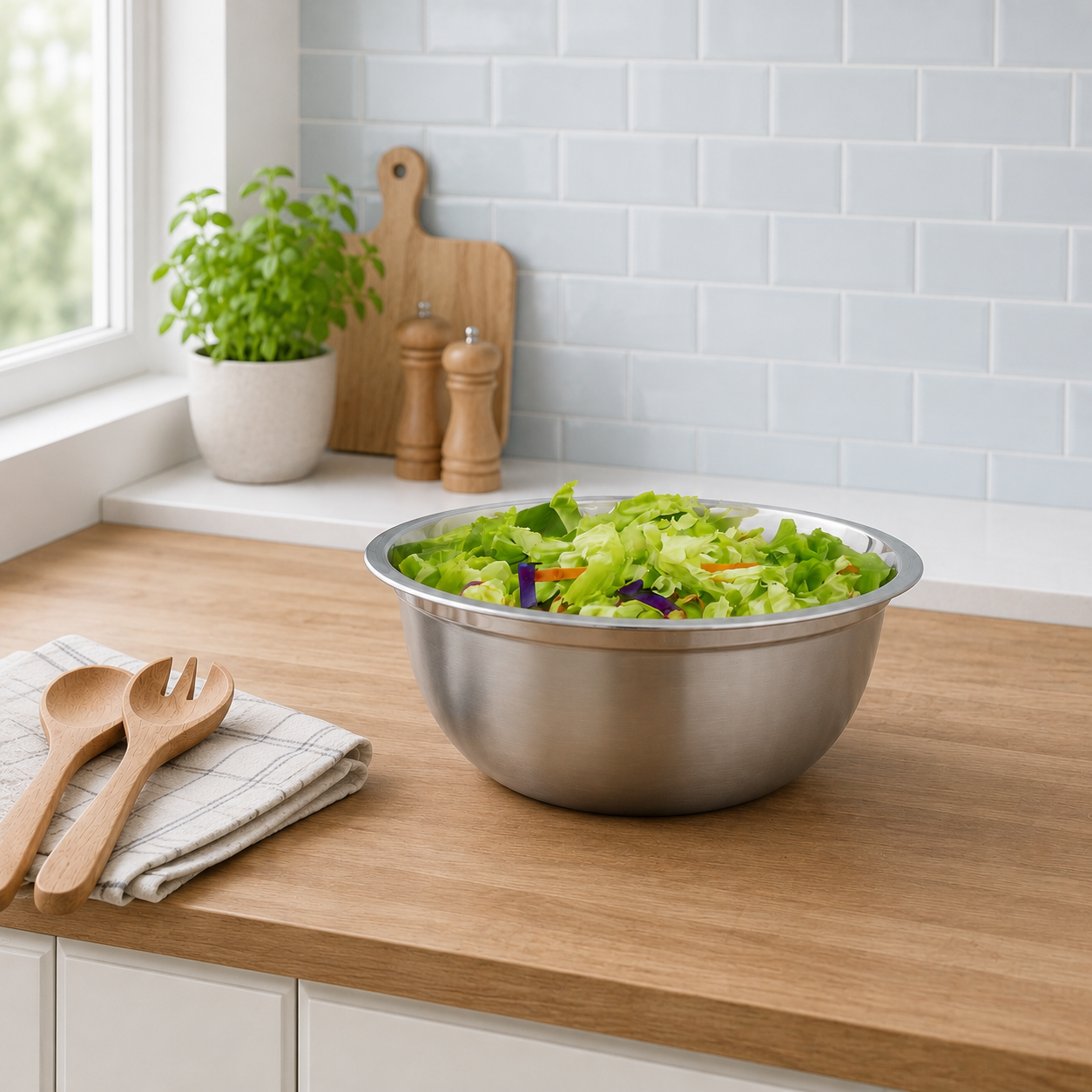 BOWLS DE ACERO INOXIDABLE GRANDE 28 CM