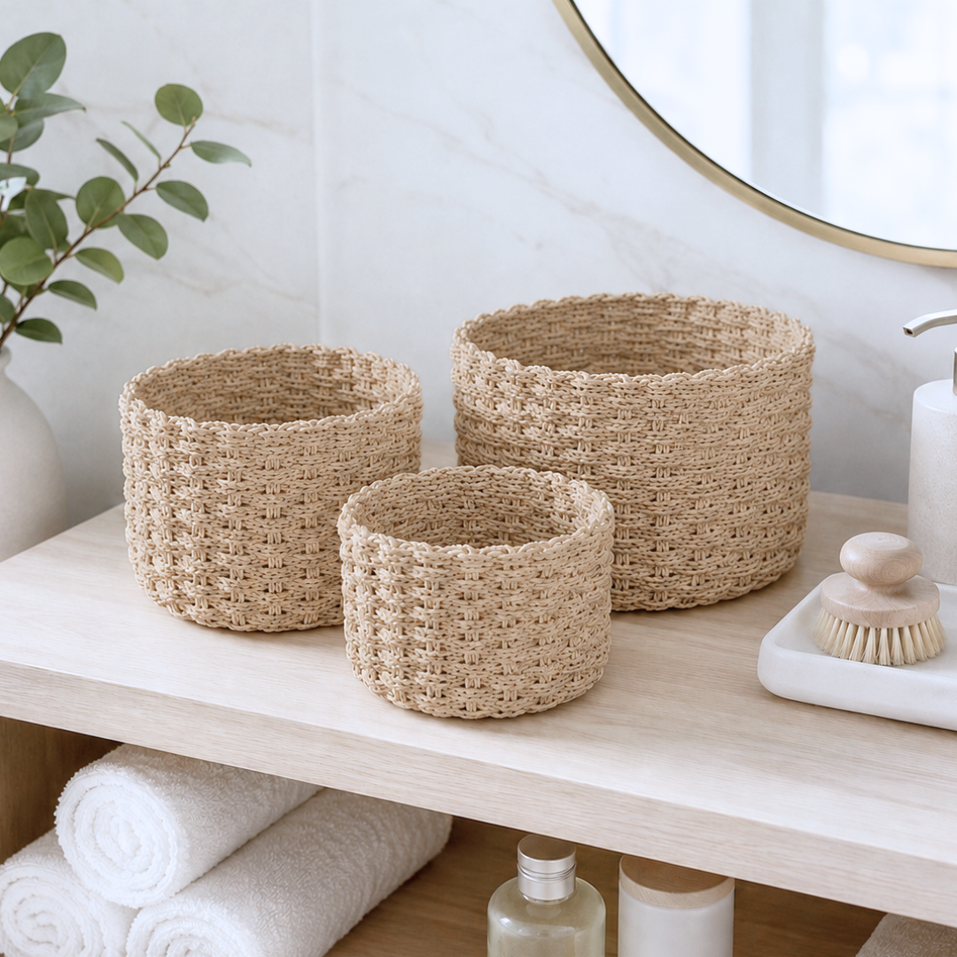 SET X3 CANASTAS CIRCULARES BOHO