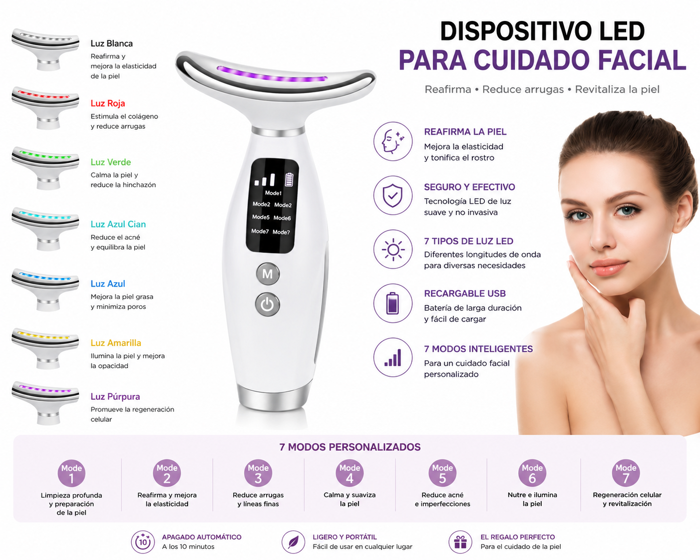 Masajeador facial calor 
