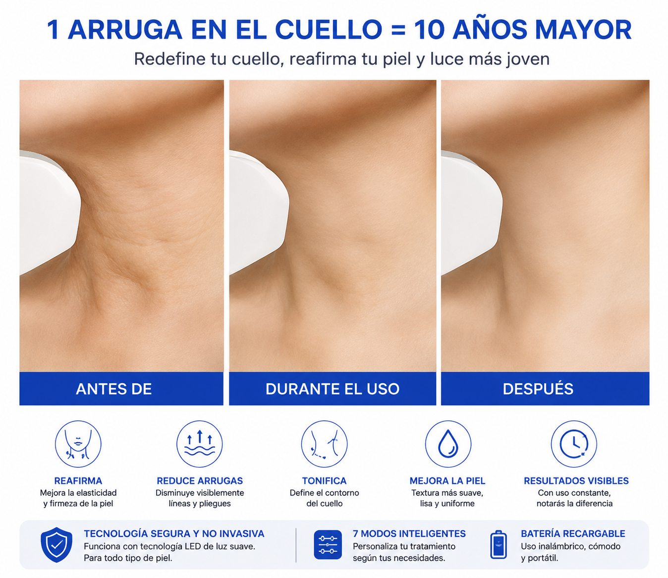Masajeador facial calor 