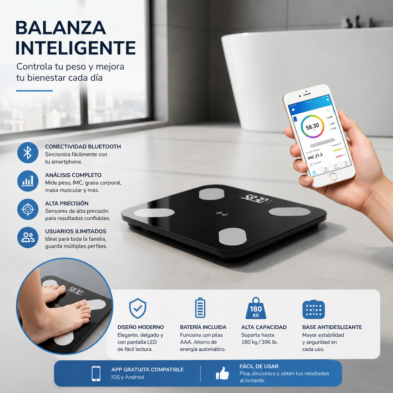 Balanza corporal digital 