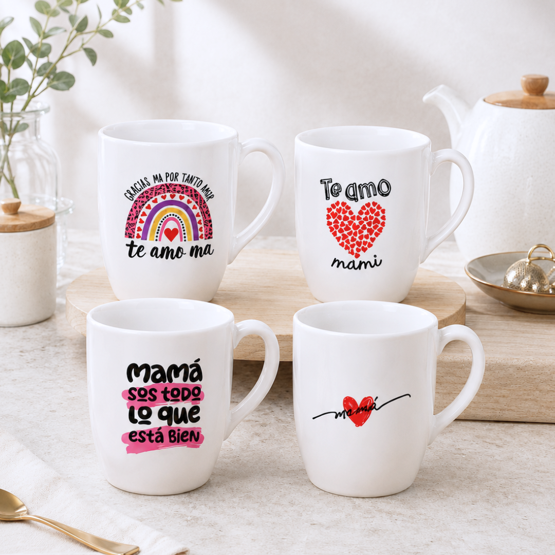 TAZA BOMBE BLANCA DIA DE LA MADRE CON FRASES