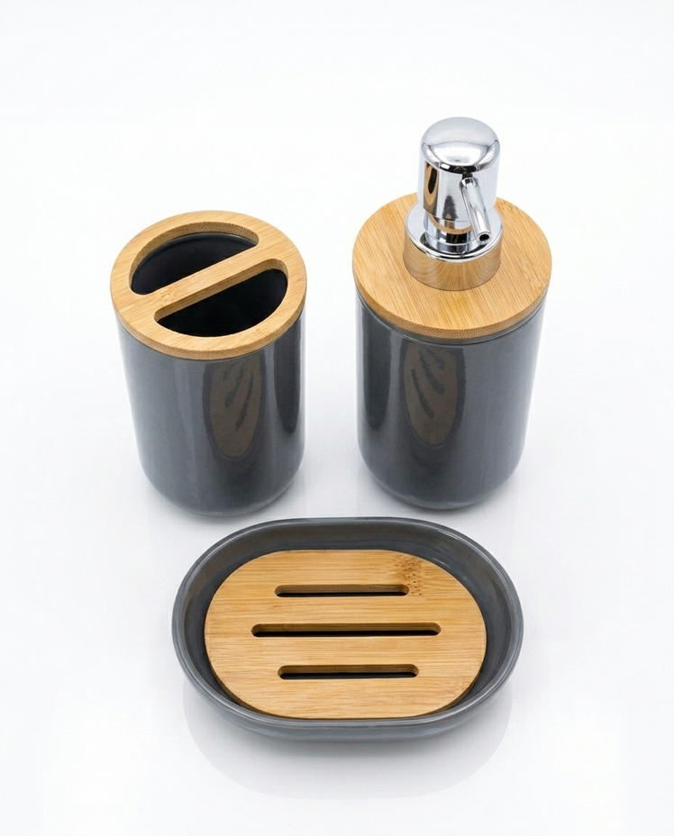 Set de Baño Iruya Gris Oscuro