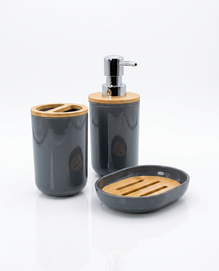 Set de Baño Iruya Gris Oscuro