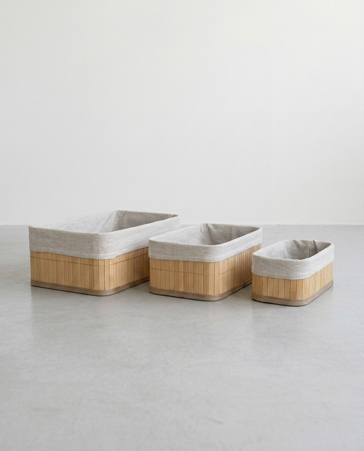Set x 3 Cajas Bambú Milet Rectangulares