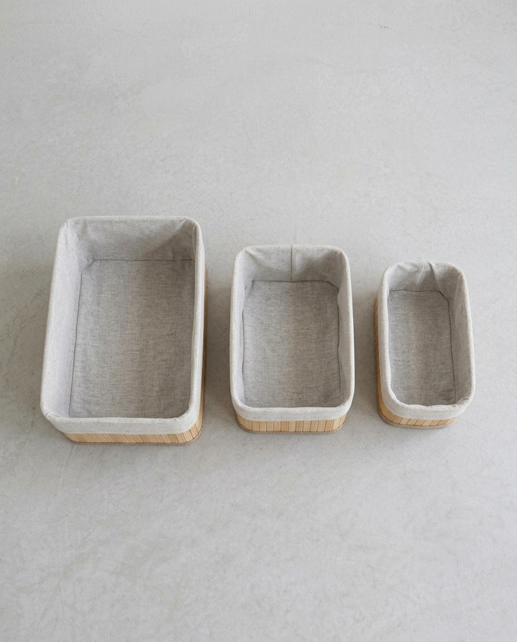 Set x 3 Cajas Bambú Milet Rectangulares
