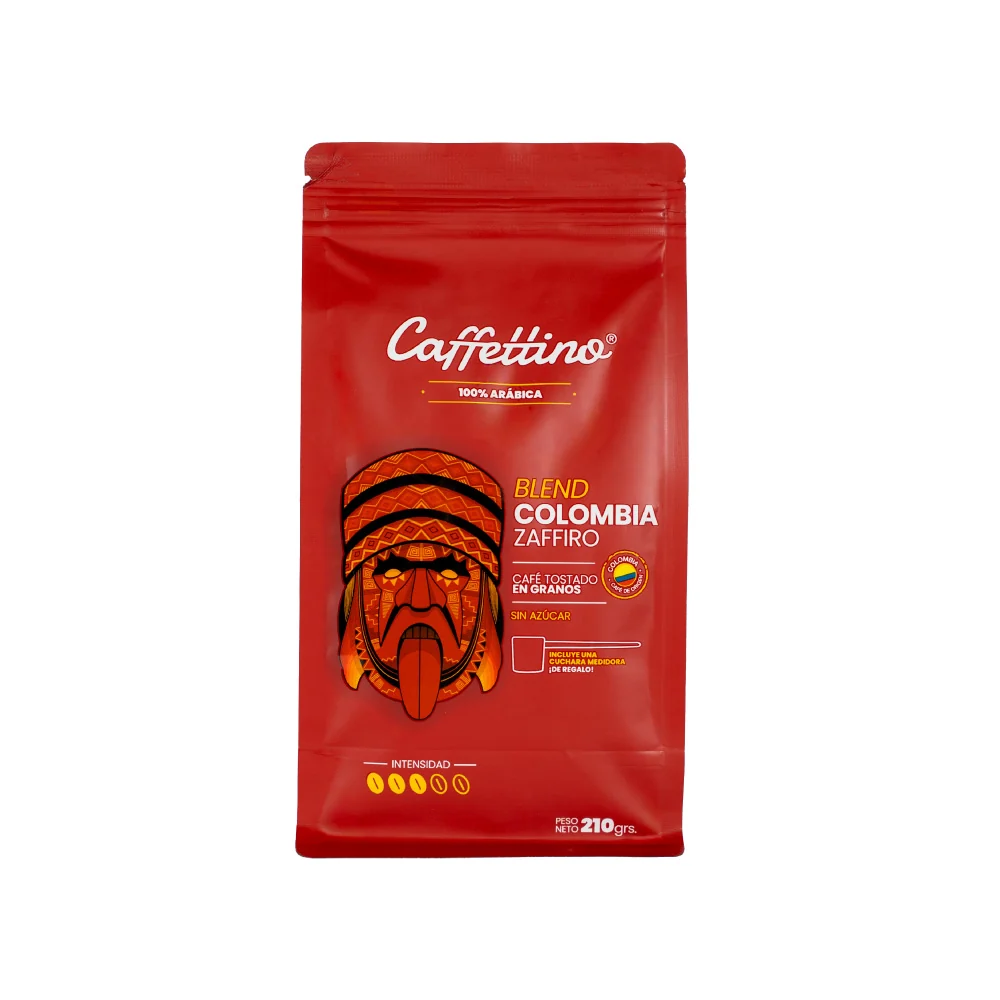 CAFE TOSTADO EN GRANO COLOMBIA X 210G - CAFFETTINO