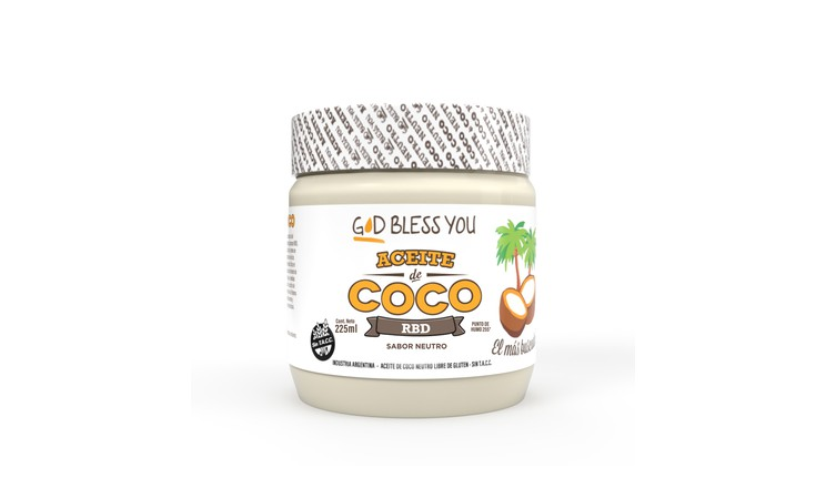 ACEITE DE COCO NEUTRO X 225ML - GOD BLESS YOU