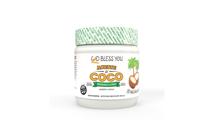 ACEITE DE COCO VIRGEN X 225ML - GOD BLESS YOU