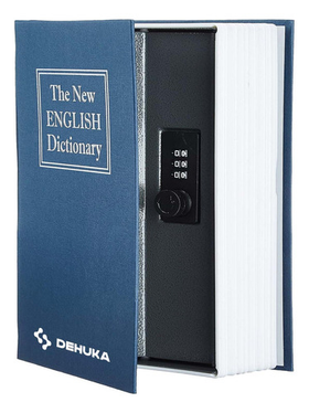 Caja Fuerte Cofre Porta Valores Formato Libro Seguridad Color Azul