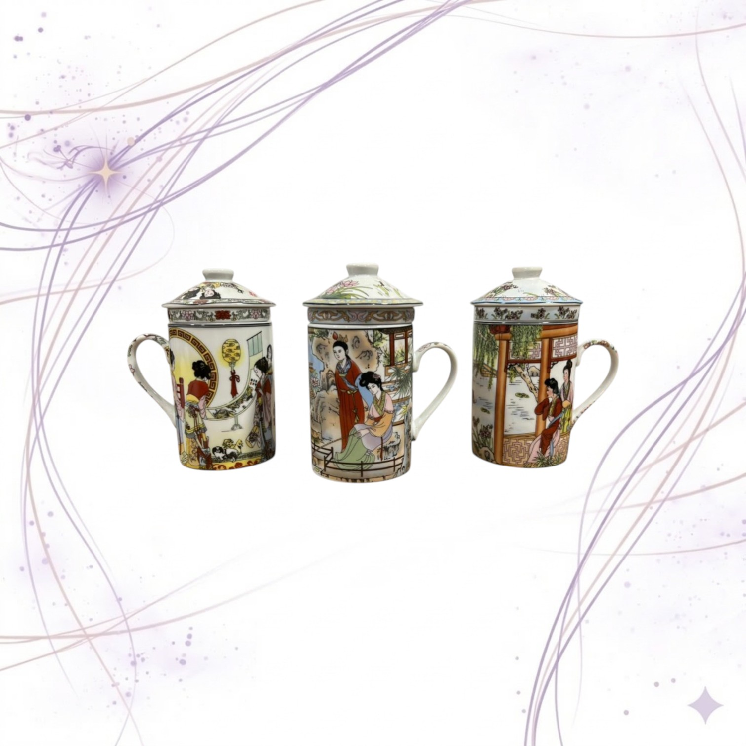 TAZA CHINA CON TAPA