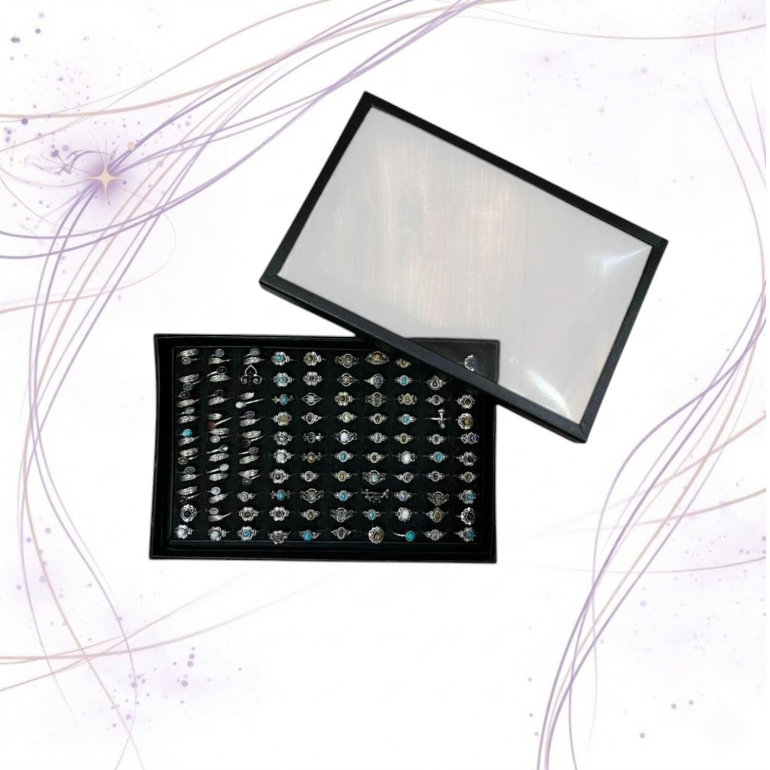 CAJA MIXTA DE ANILLOS DE PLATA TIBETANA