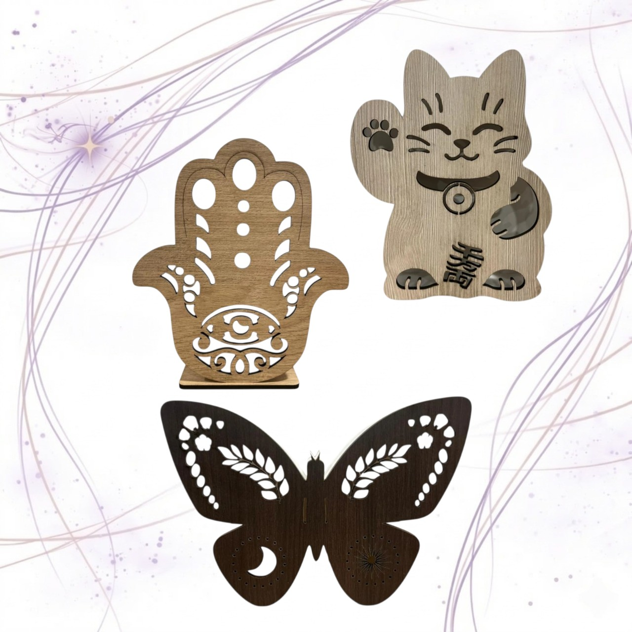 LAMPARA MDF LED FIGURAS