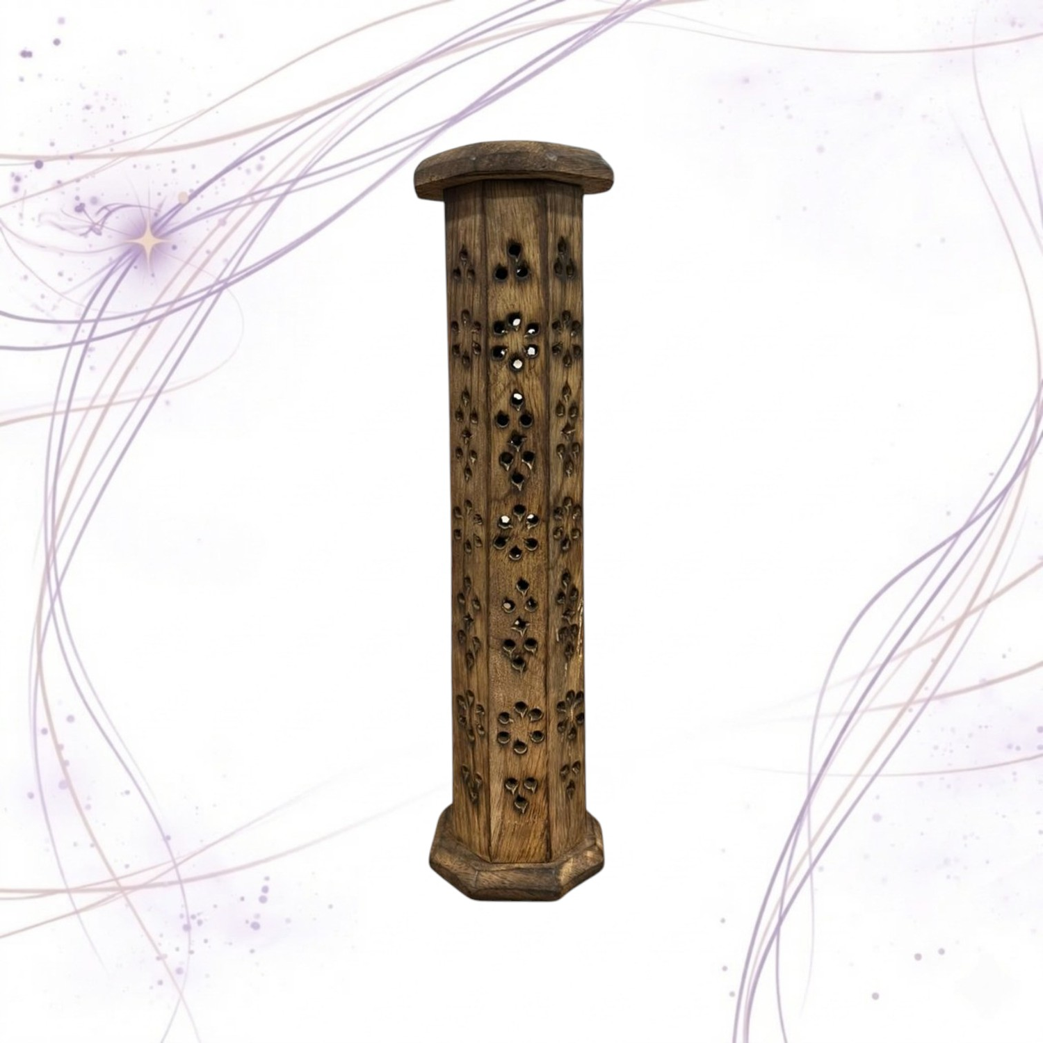 PORTA SAHUMERIO TORRE OCTOGONAL MADERA