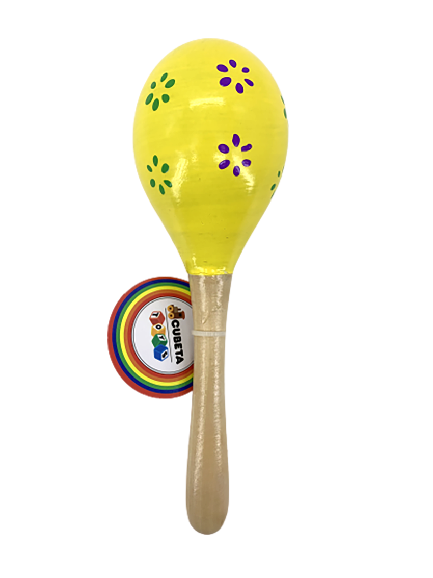MT08718 MARACA MEDIANA DE MADERA INSTRUMENTO MUSICAL DIDÁCTICO 2007505087183