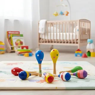 MT08808 SONAJERO MARACA CHICA DE MADERA INFANTIL ESTIMULACIÓN 2007505088081