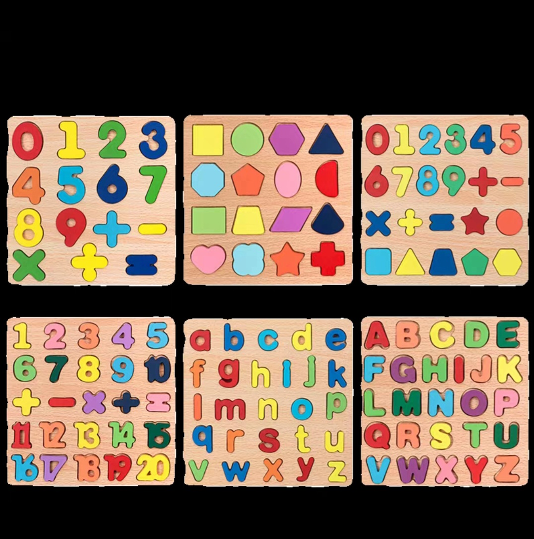 AA0337 ENCASTRE MADERA LETRAS, NUMEROS, FORMAS 3