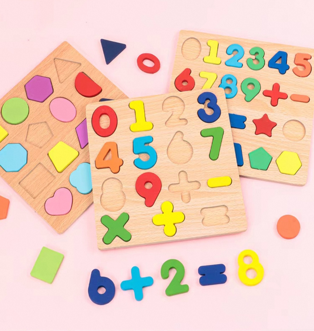 AA0337 ENCASTRE MADERA LETRAS, NUMEROS, FORMAS 4