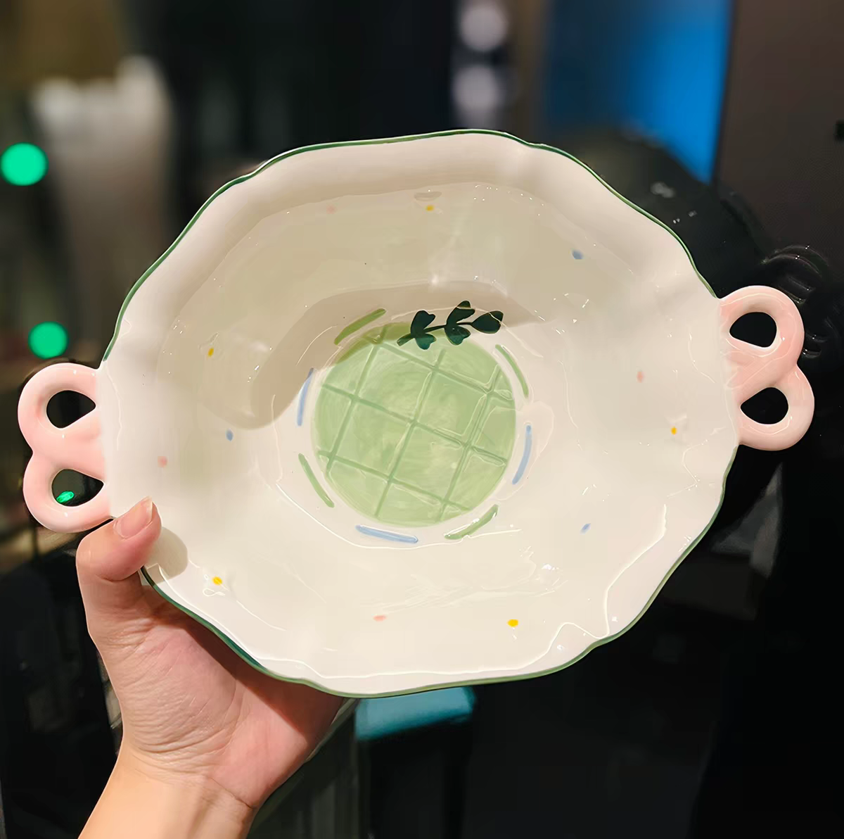 AA2439 BOWL CERAMICA 10" CON 2 ASAS GARDEN 2