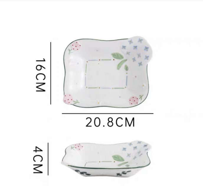 AA2438 PLATO CERAMICA CUADRAD 8" GARDEN 3