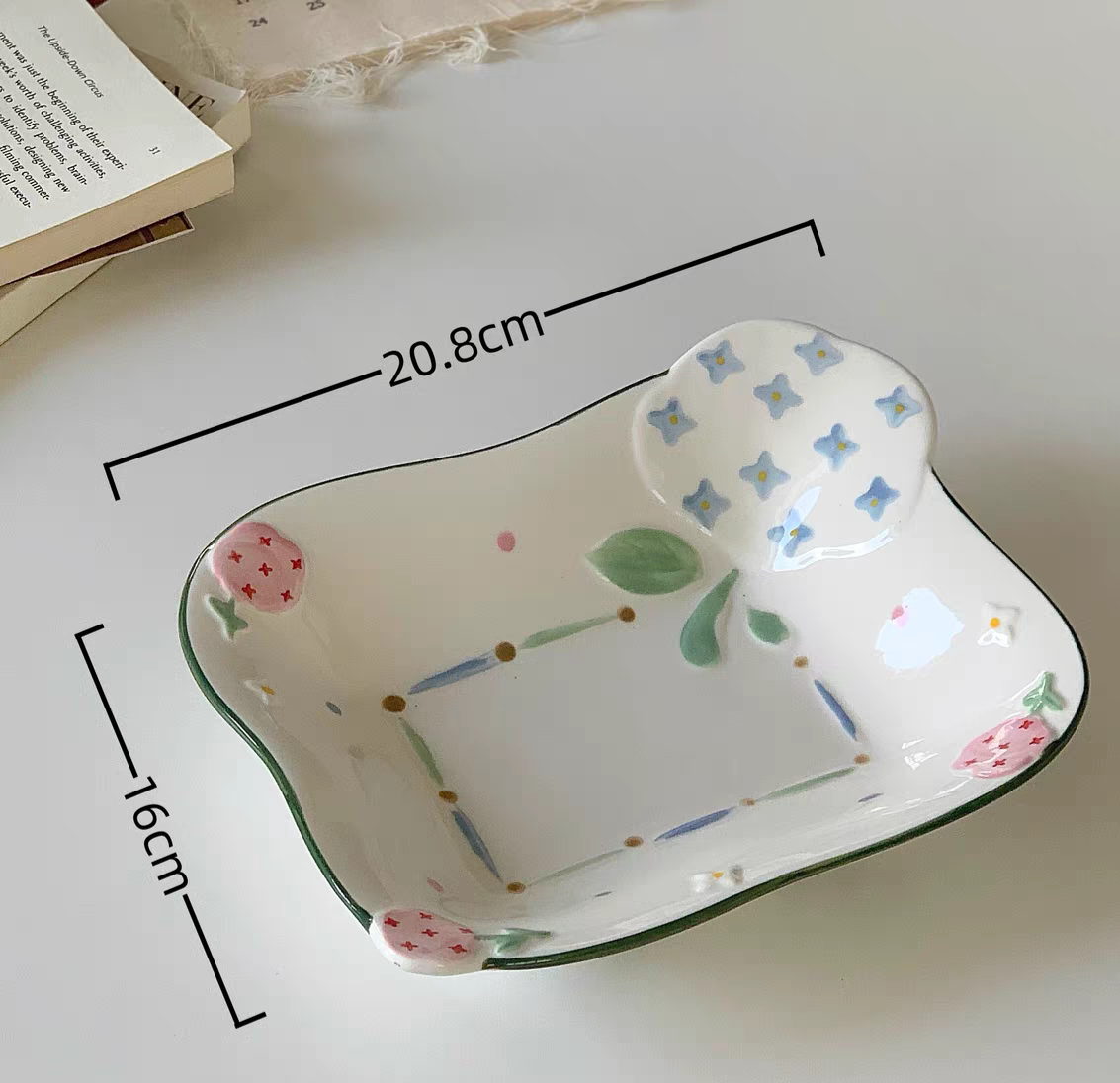 AA2438 PLATO CERAMICA CUADRAD 8" GARDEN 2