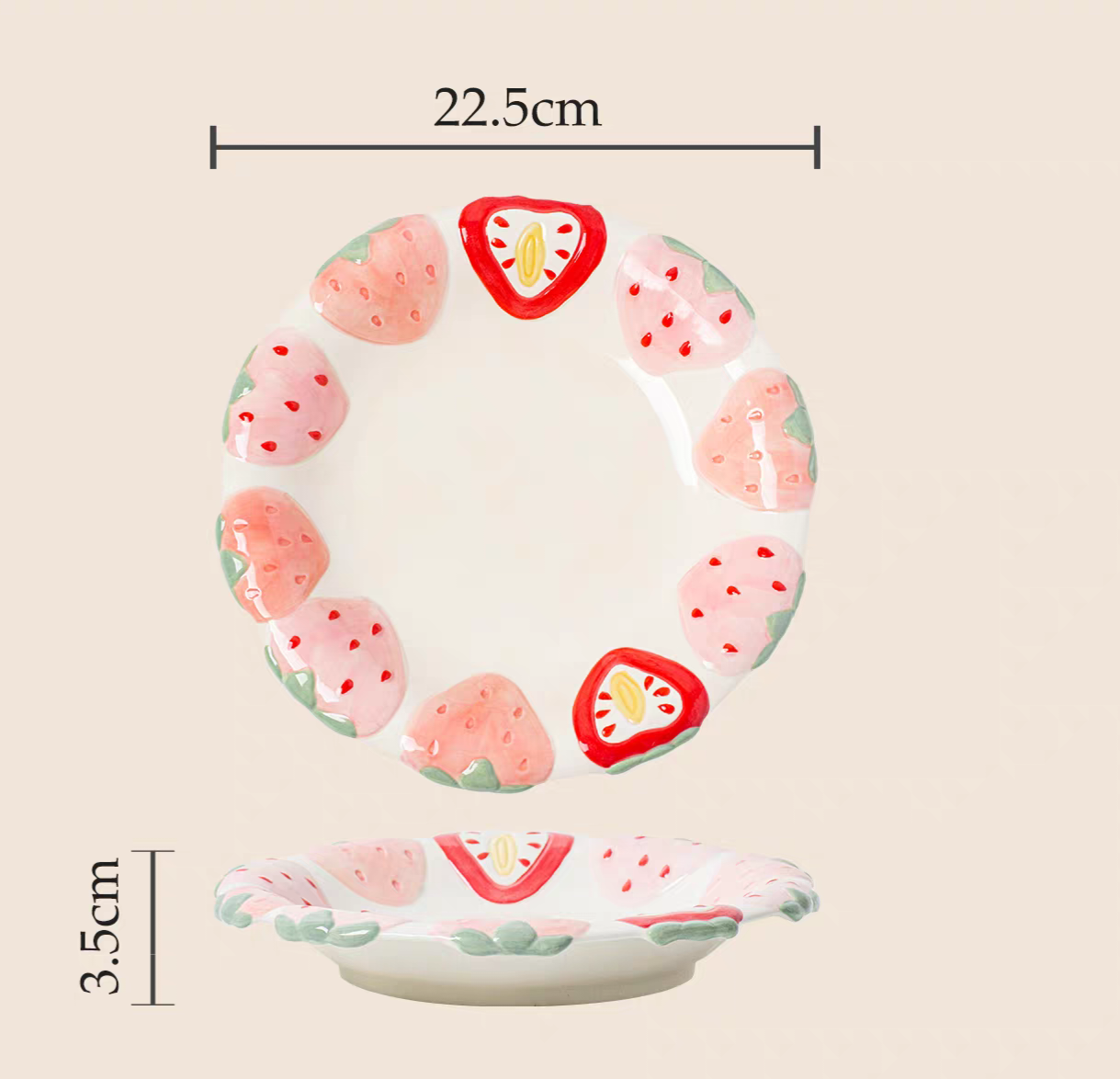 AA2499 PLATO CERAMICA 8" FIESTA DE FRUTILLA 2
