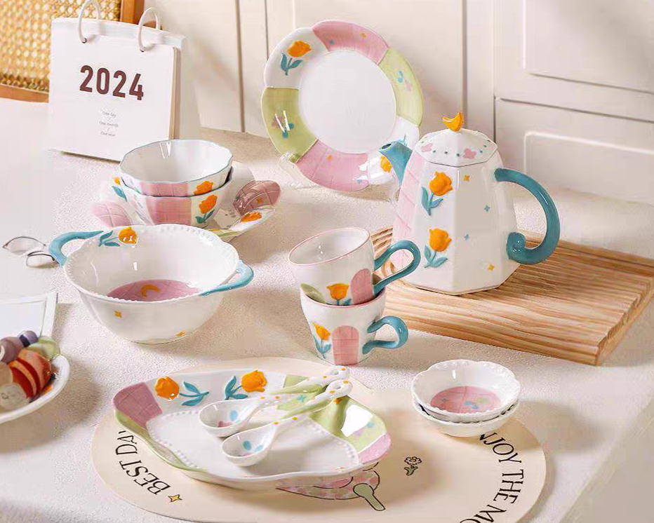 AA2445 BOWL CERAMICA 8" LOVELY FLOWER 2