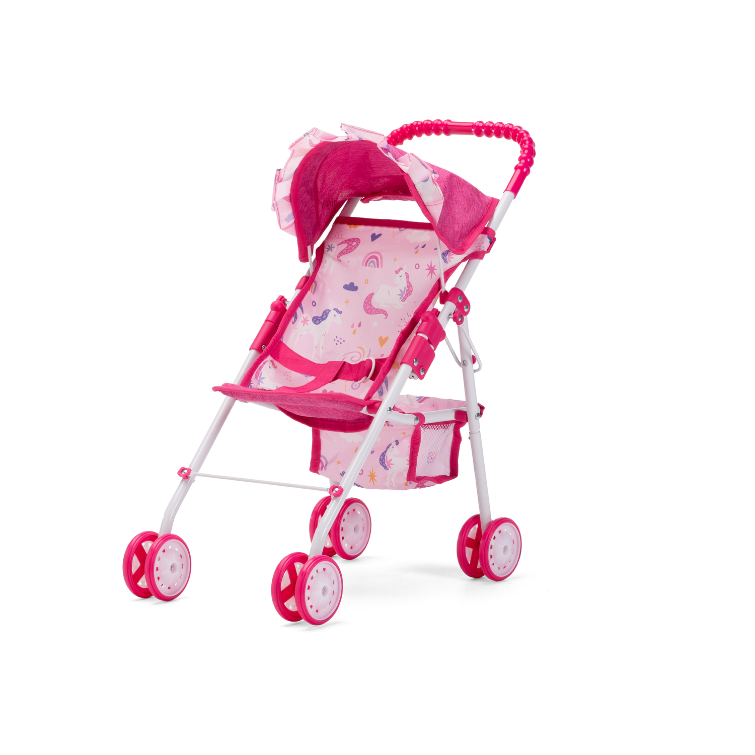 Set coche muñeca, cuna, silla de comer