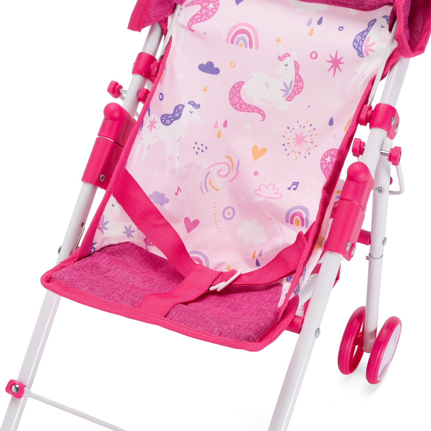Set coche muñeca, cuna, silla de comer