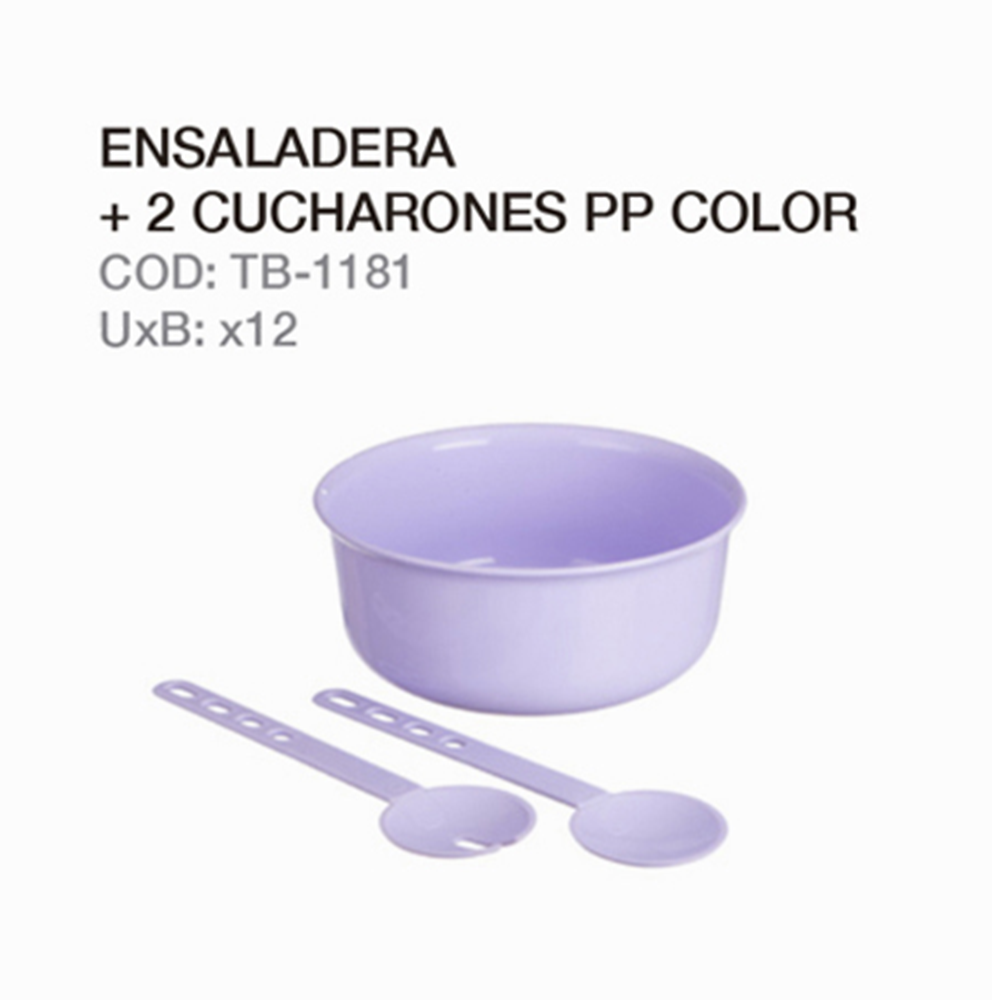 Ensaladera 2 Cucharones Pp Color