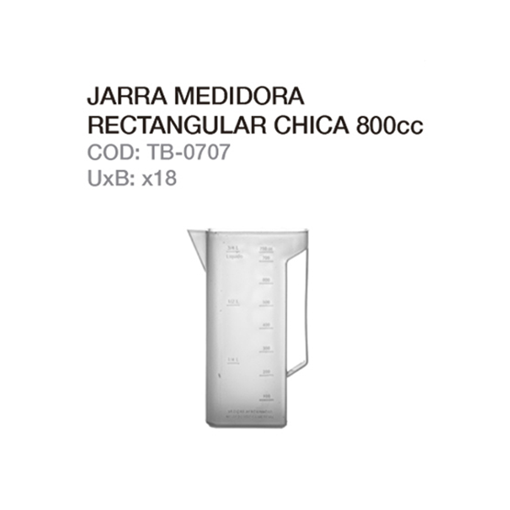 Jarra Medidora Rectangular Grande 1200cc