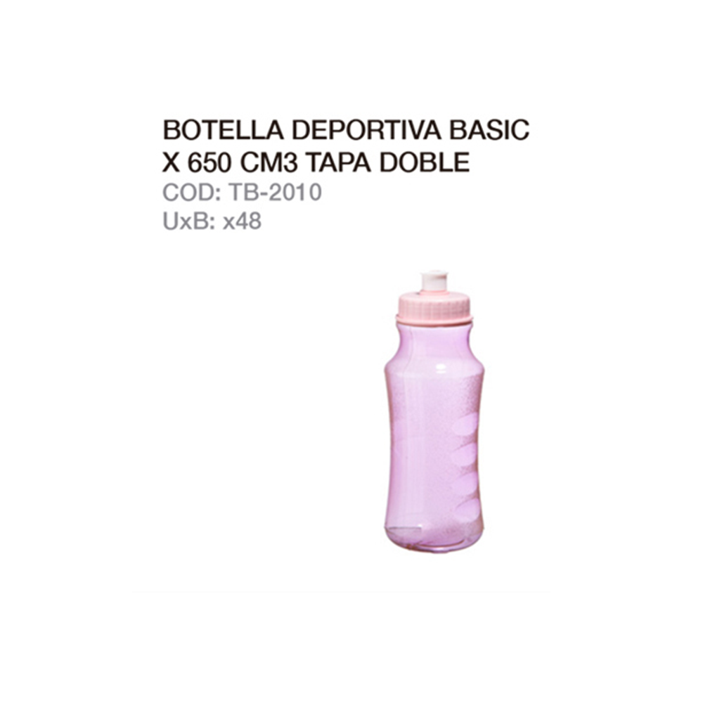 Botella Deportiva Basic 650cc Tapa Doble Con Refrigerante