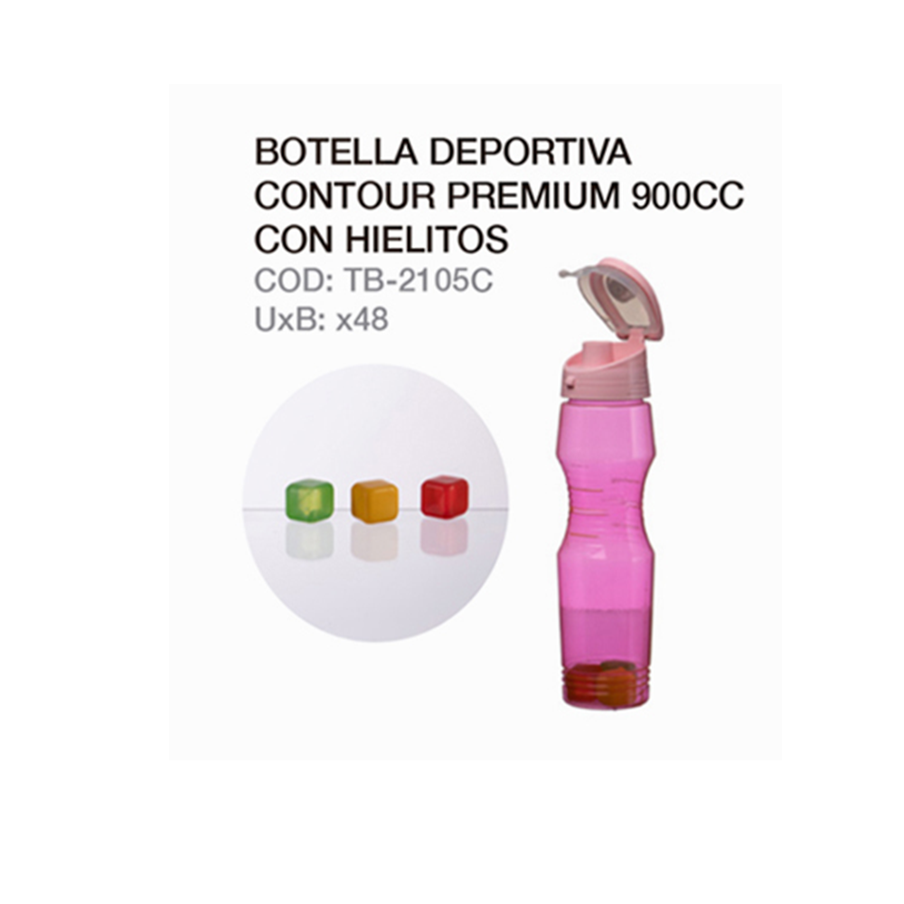 Botella Deportiva Contour Premium 900cc Con Hielos