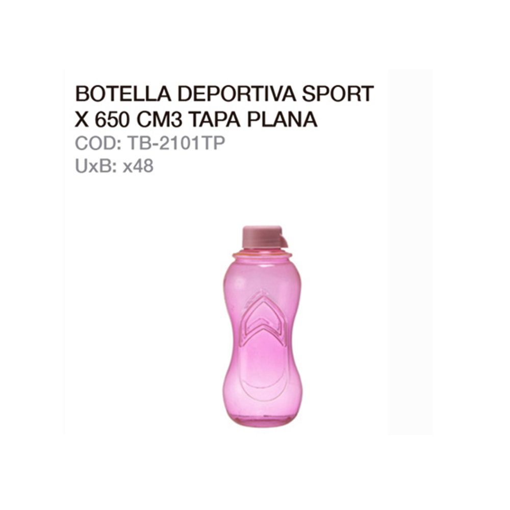 Botella Deportiva Sport 650cc Tapa Plana