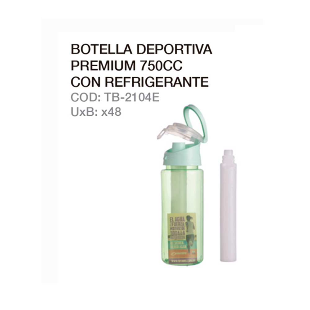 Botella Deportiva Premium 750cc Con Refrigerante