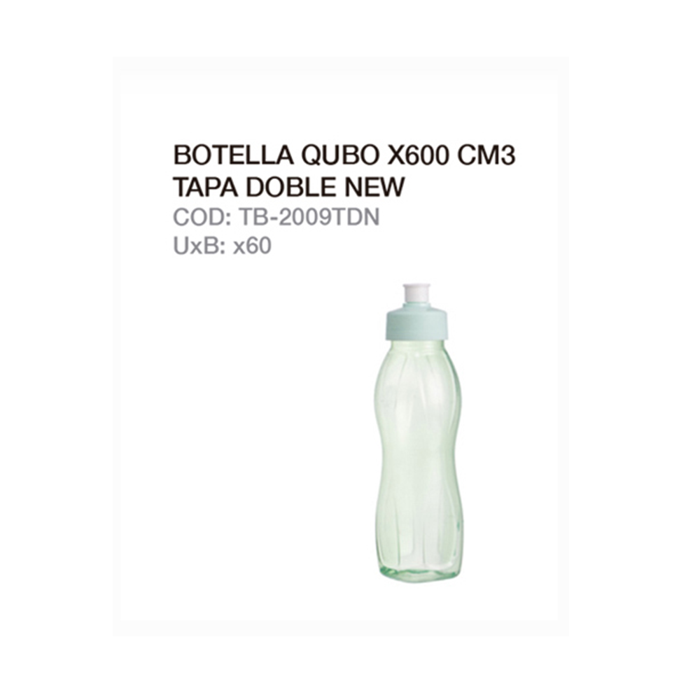 Botella Qubo 600cc Tapa Doble New