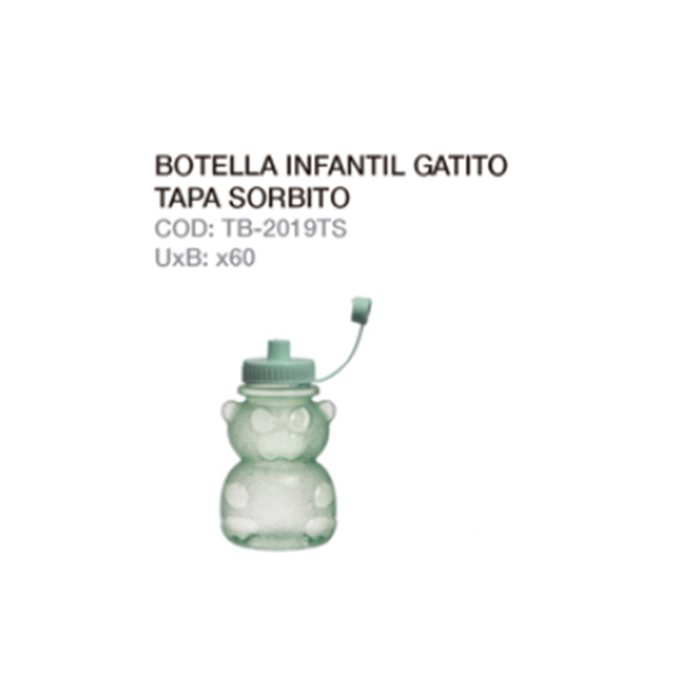 Botella Infantil Gatito Tapa Sorbito