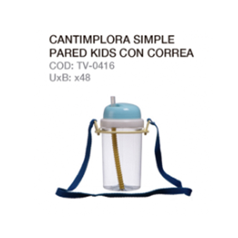 Cantimplora Simple Pared Kids Con Correa