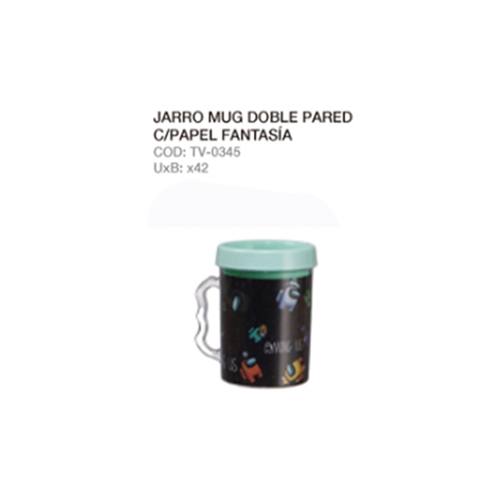 Jarro Mug Doble Pared C/papel Fantasia