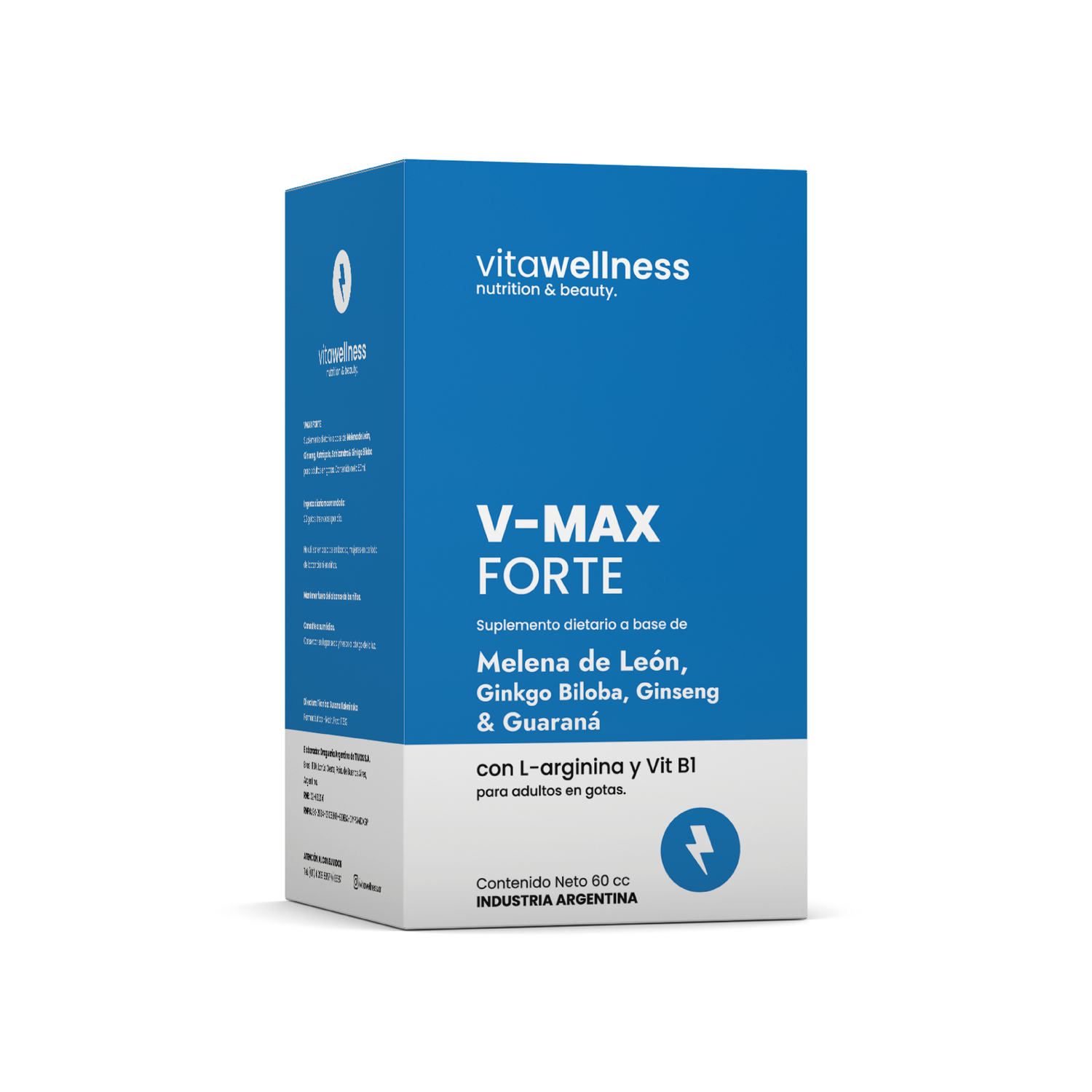 V-MAX FORTE MELENA DE LEON, GINSENG, ASTRAGALO, SCHIZANDRA, GINKGO BILOBA, L-ARGININA Y VIT E
