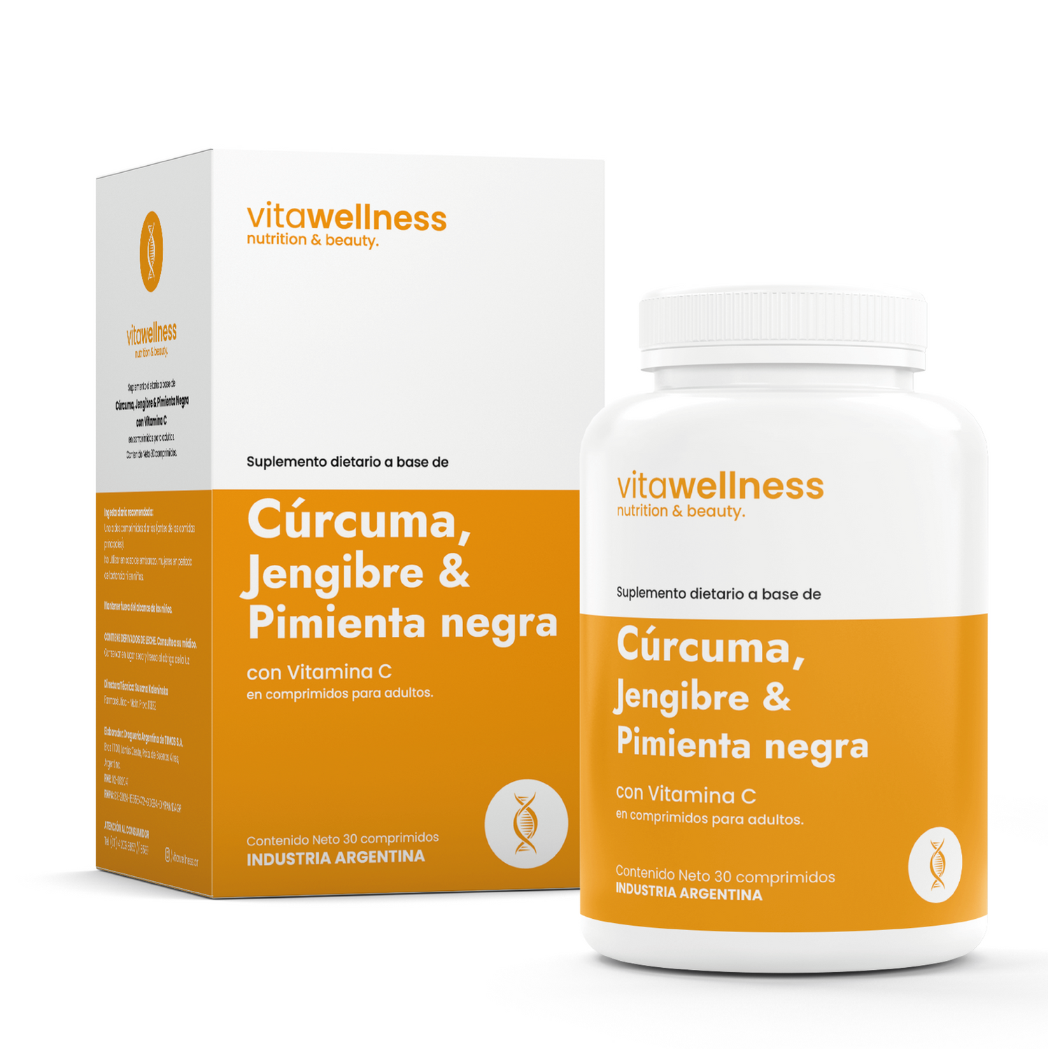 CURCUMA, JENGIBRE, PIMIENTA NEGRA & VIT C COMPRIMIDOS