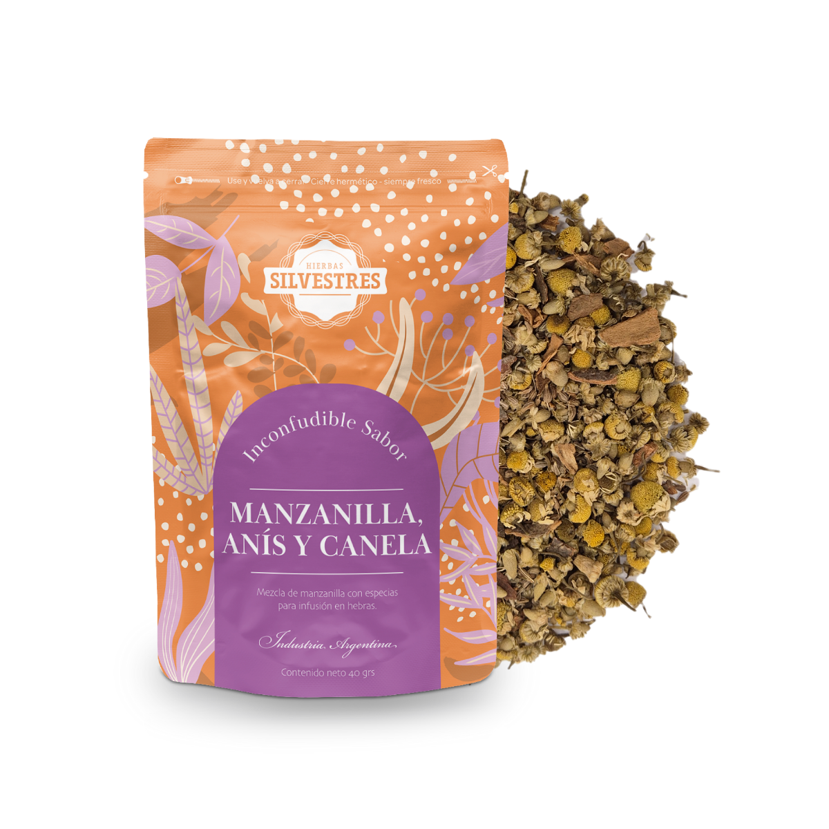 MANZANILLA, ANIS Y CANELA X 40 G DOYPACK