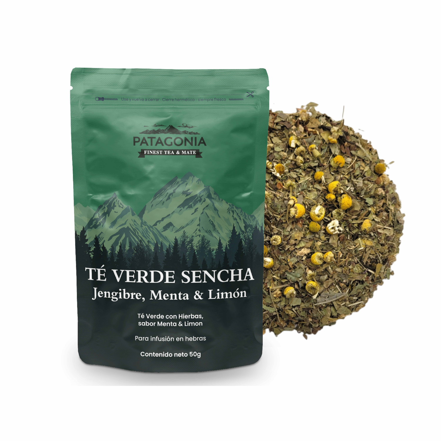 TE VERDE, JENGIBRE & MENTA DOYPACK X 50 G PATAGONIA