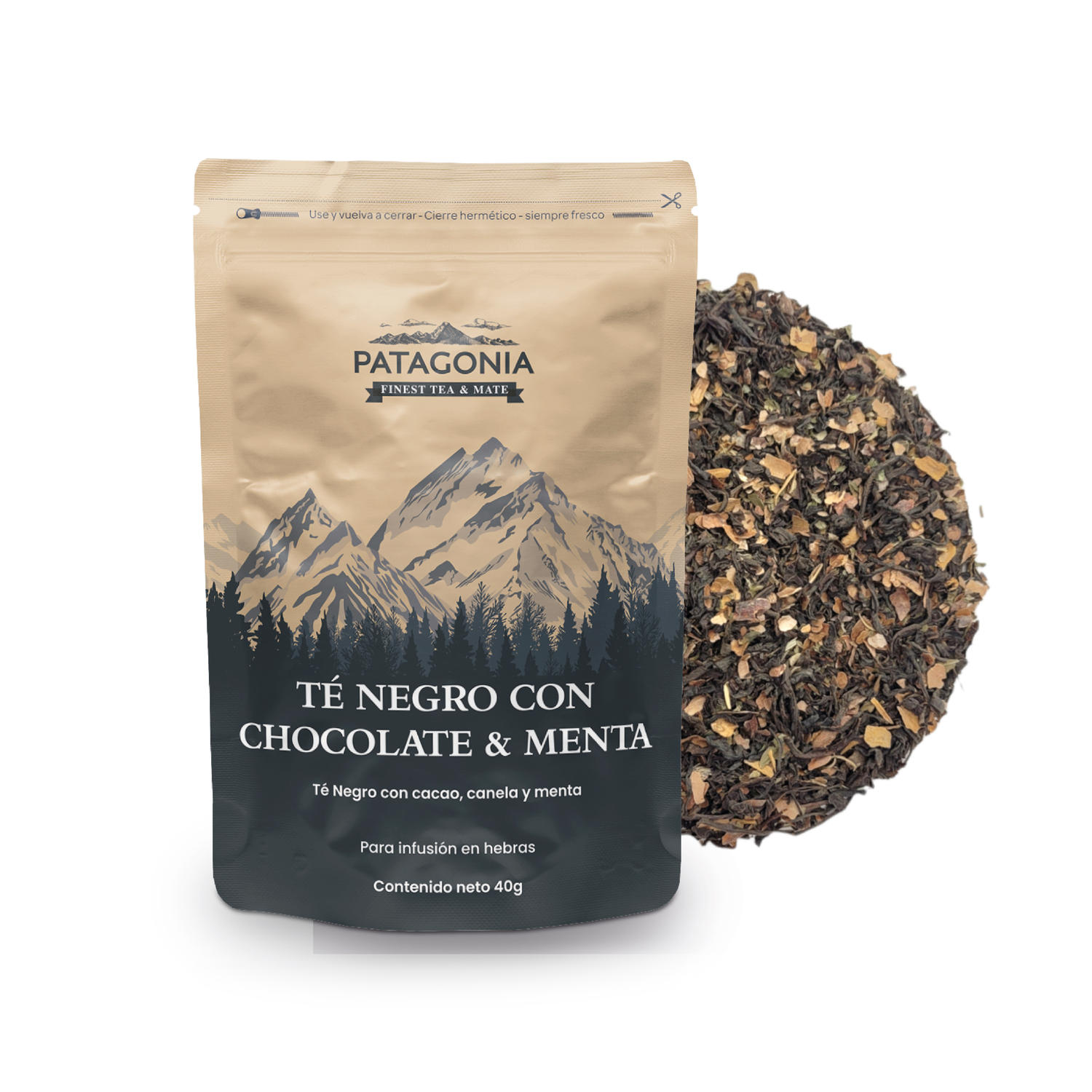TE NEGRO CHOCOLATE & MENTA DOYPACK X 40 G PATAGONIA